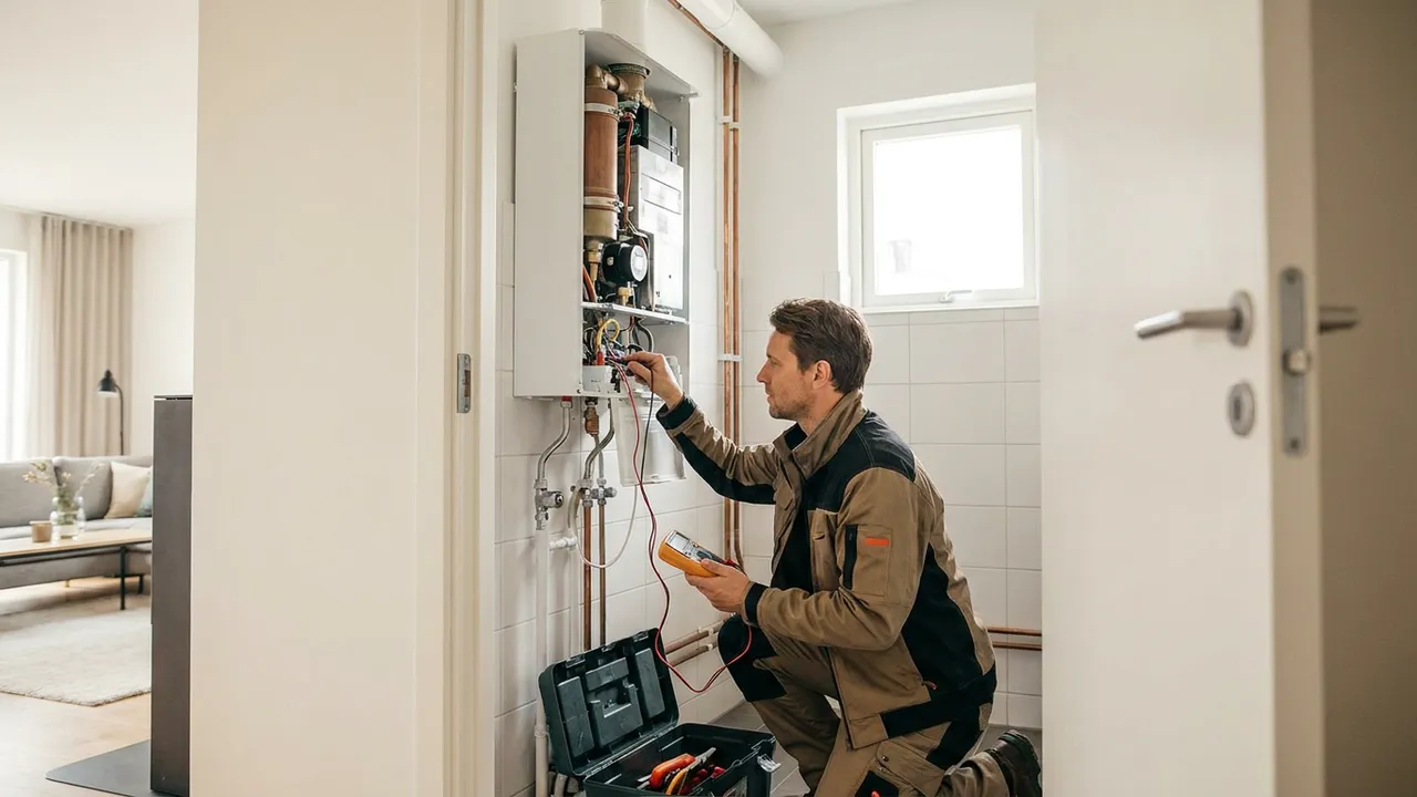 Diagnostic d'un chauffe-eau électrique au multimètre dans un logement de Malakoff